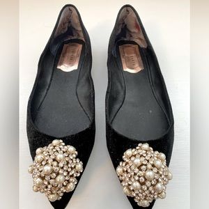 Ted Baker Velvet Black Flats